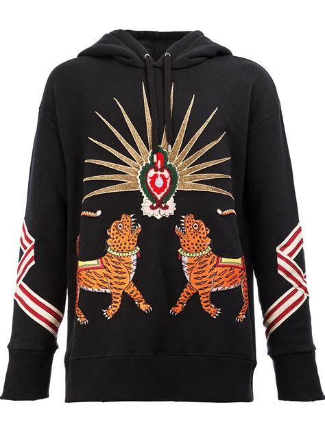 gucci tiger embroidered hoodie|gucci tiger necklace.